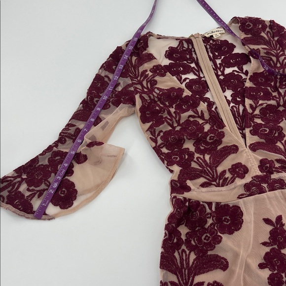 For Love & Lemons Temecula Embroidered Mesh V Neck Mini Dress $248 XS - Picture 5 of 10